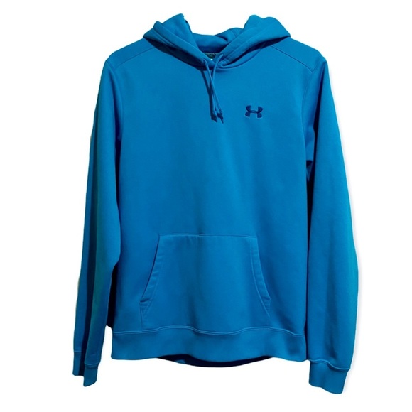 Under Armour Turquoise Blue Logo Hoodie Active Sweatshirt M - Picture 3 of 5